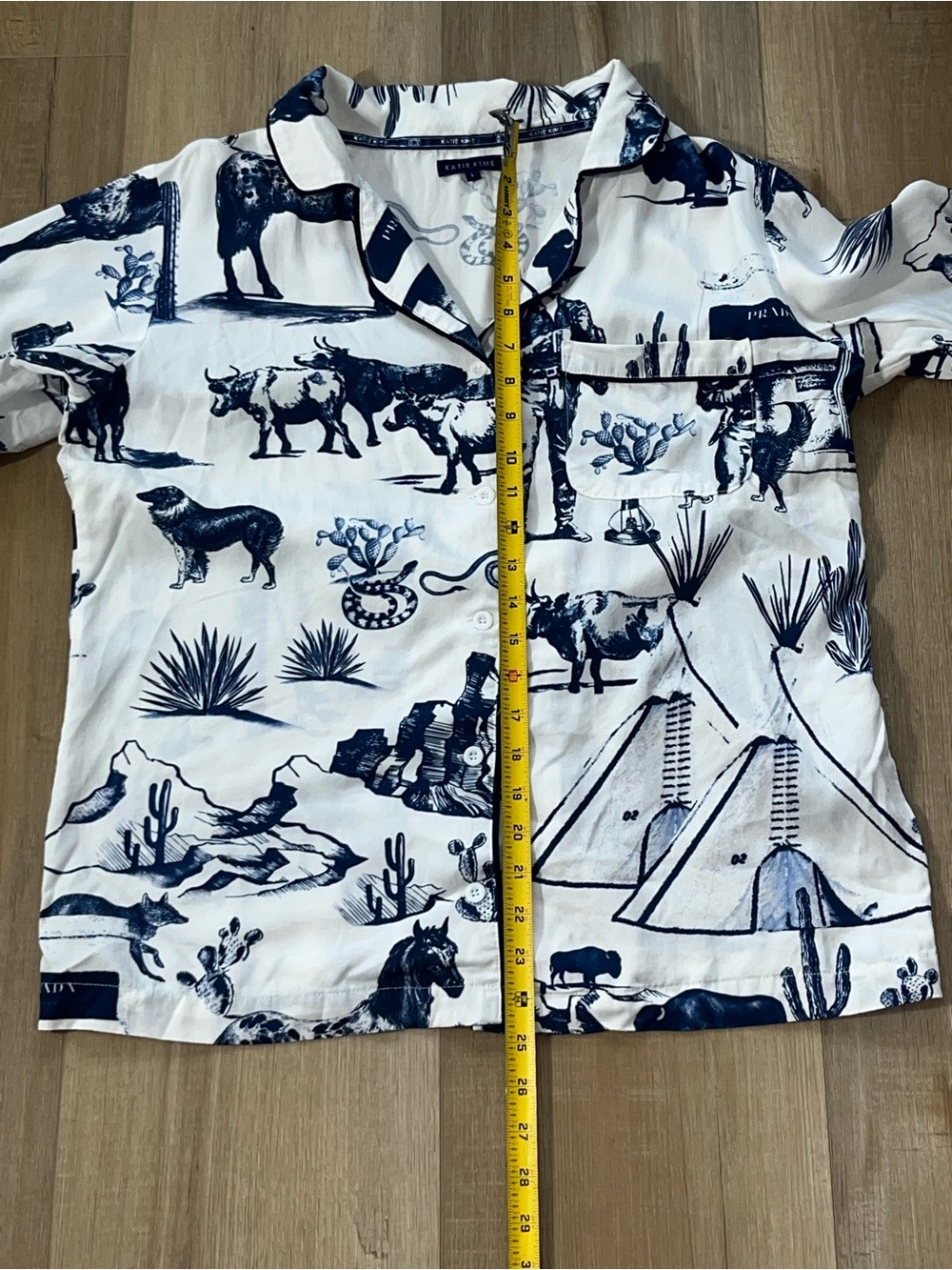 Katie Kime Women’s Marfa Toile Cotton Shorty Pajama Set Size Large - Picture 9 of 14